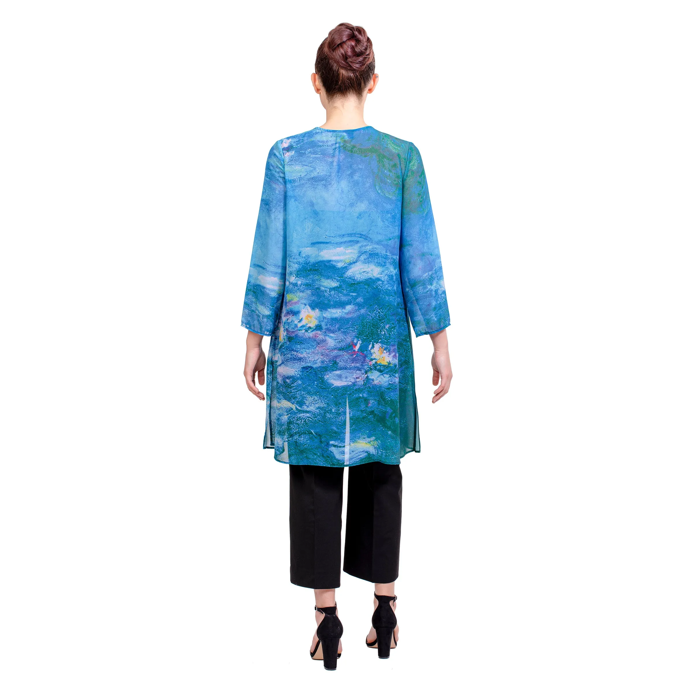 Monet Waterlilies Sheer Cardigan