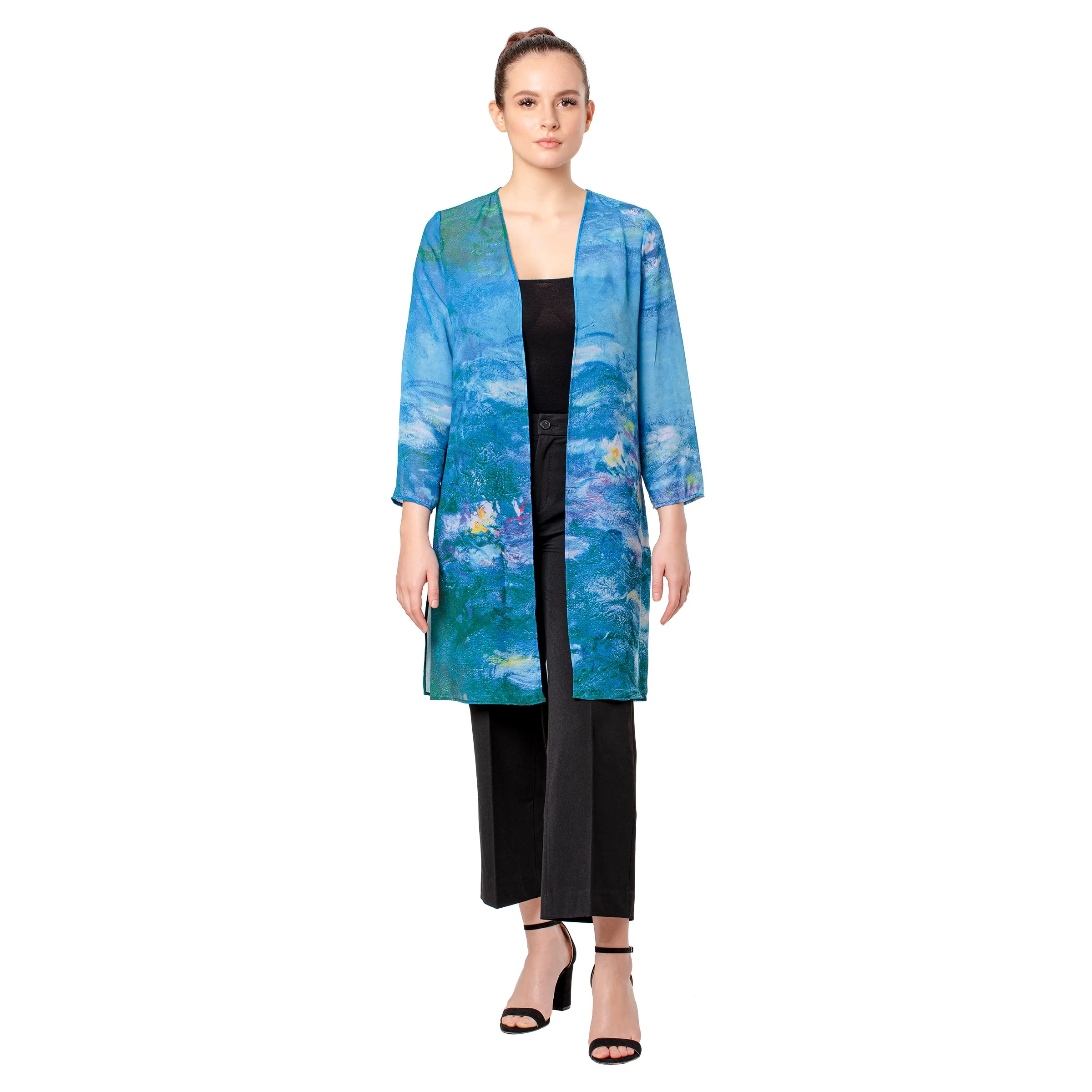 Monet Waterlilies Sheer Cardigan