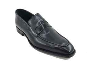 Patina Calfskin Slip-On Penny Loafer Black