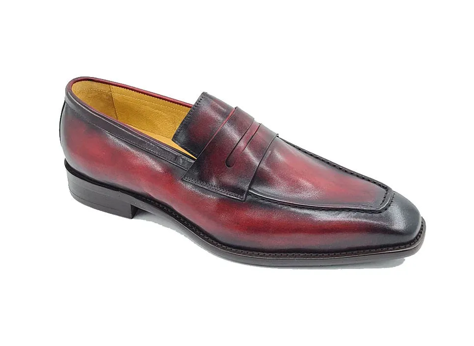 Patina Calfskin Slip-On Penny Loafer Burgundy