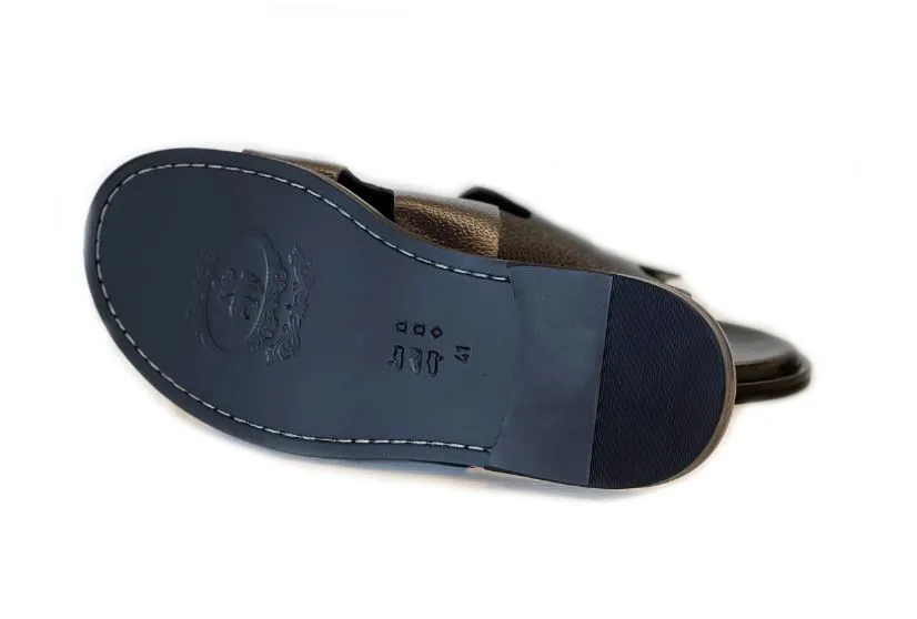 Pelle "Egea" Slip-On Calfskin Sandal Black