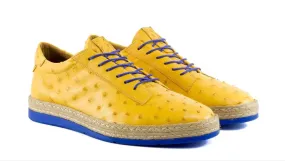 Pelle "Monaco" Ostrich Lace-Up Shoe Yellow