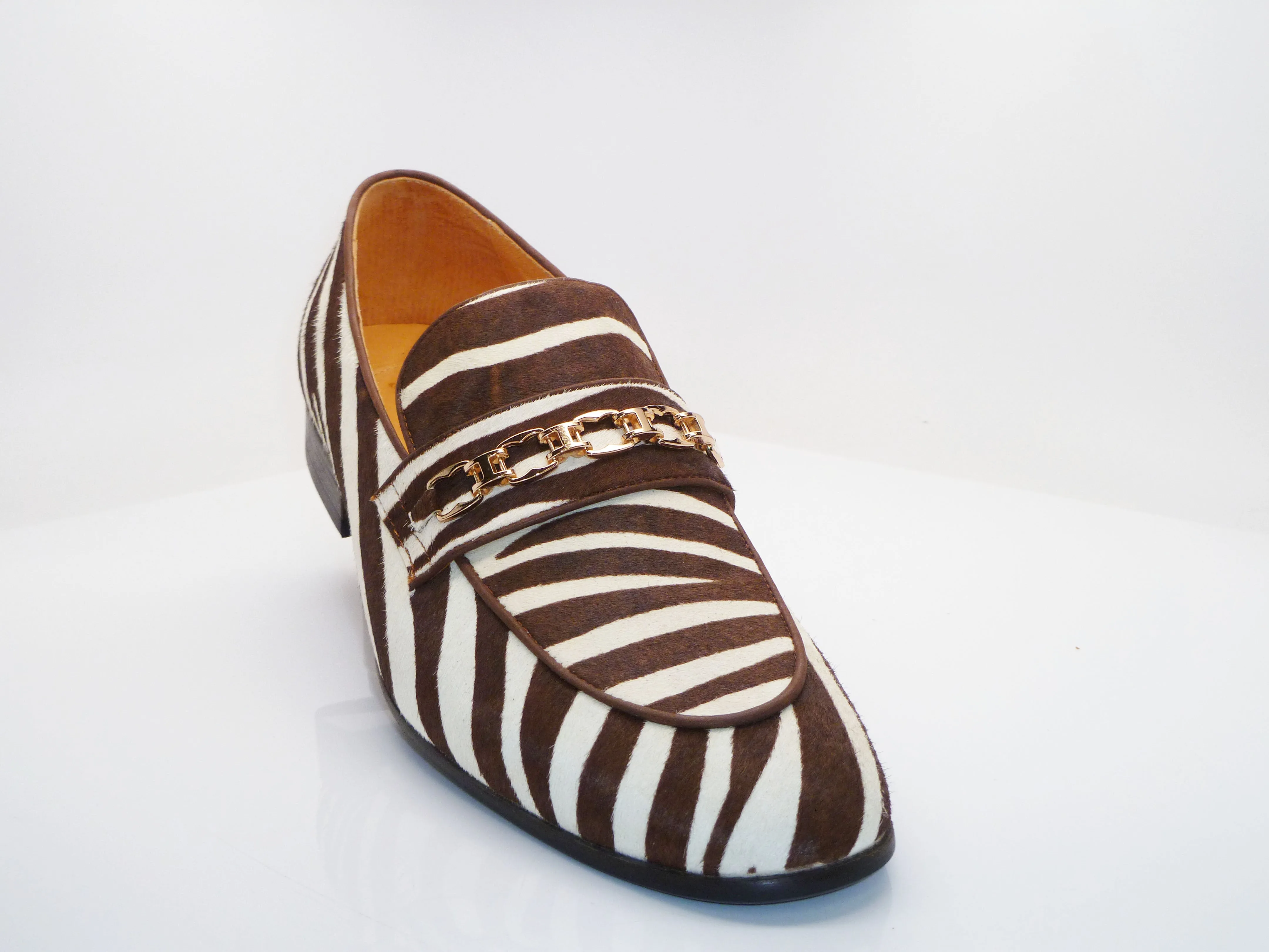 Pony Hair Slip-On Loafer Brown/Cream