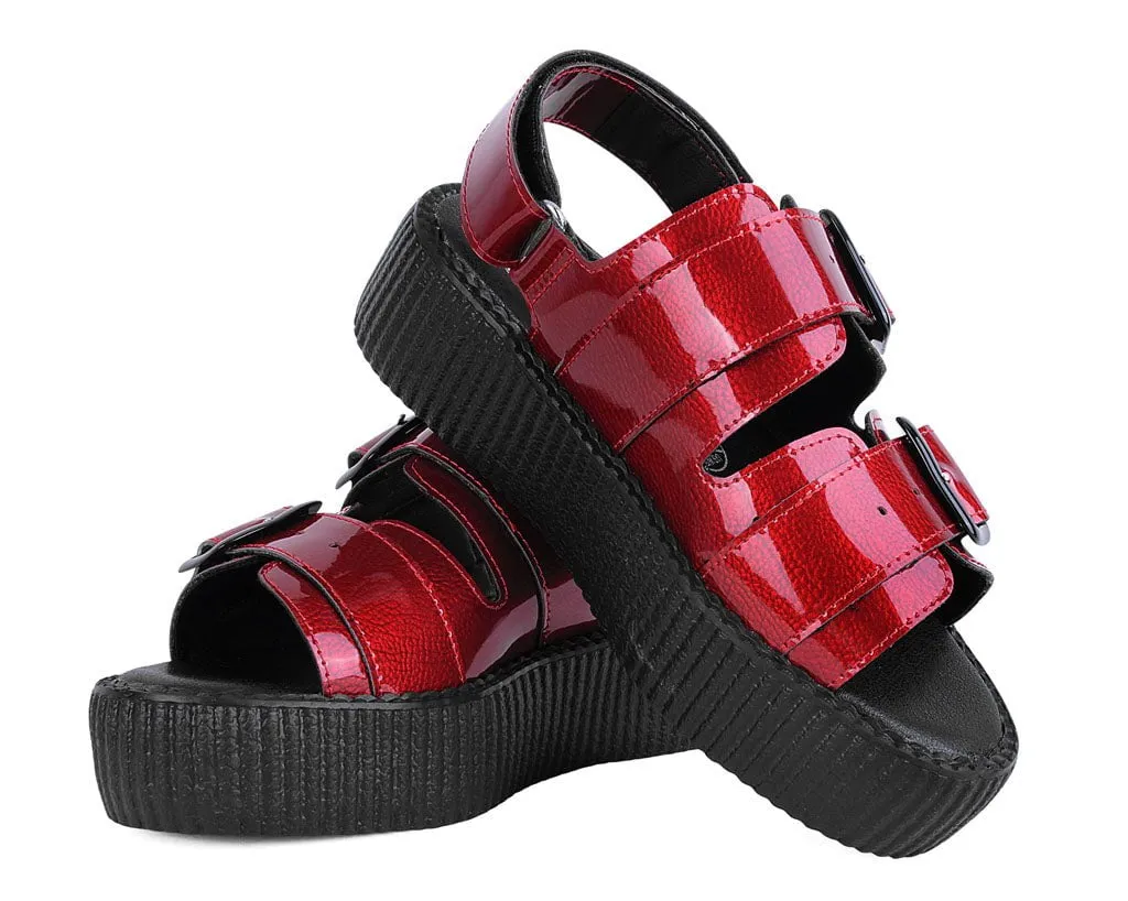 Red Patent 2-Buckle Sandal