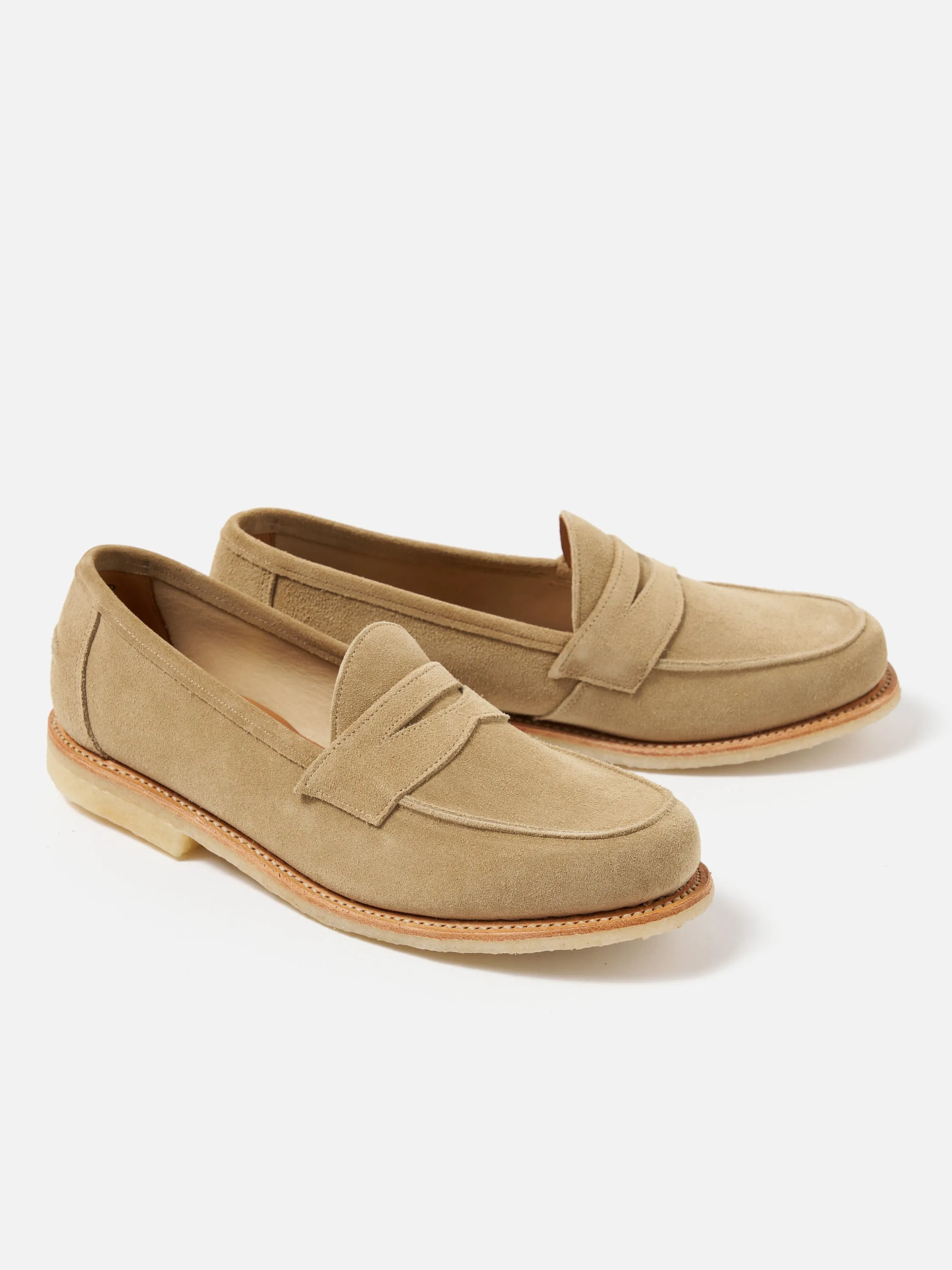 Sanders for Universal Works Edwin Loafer in Milkshake Suede