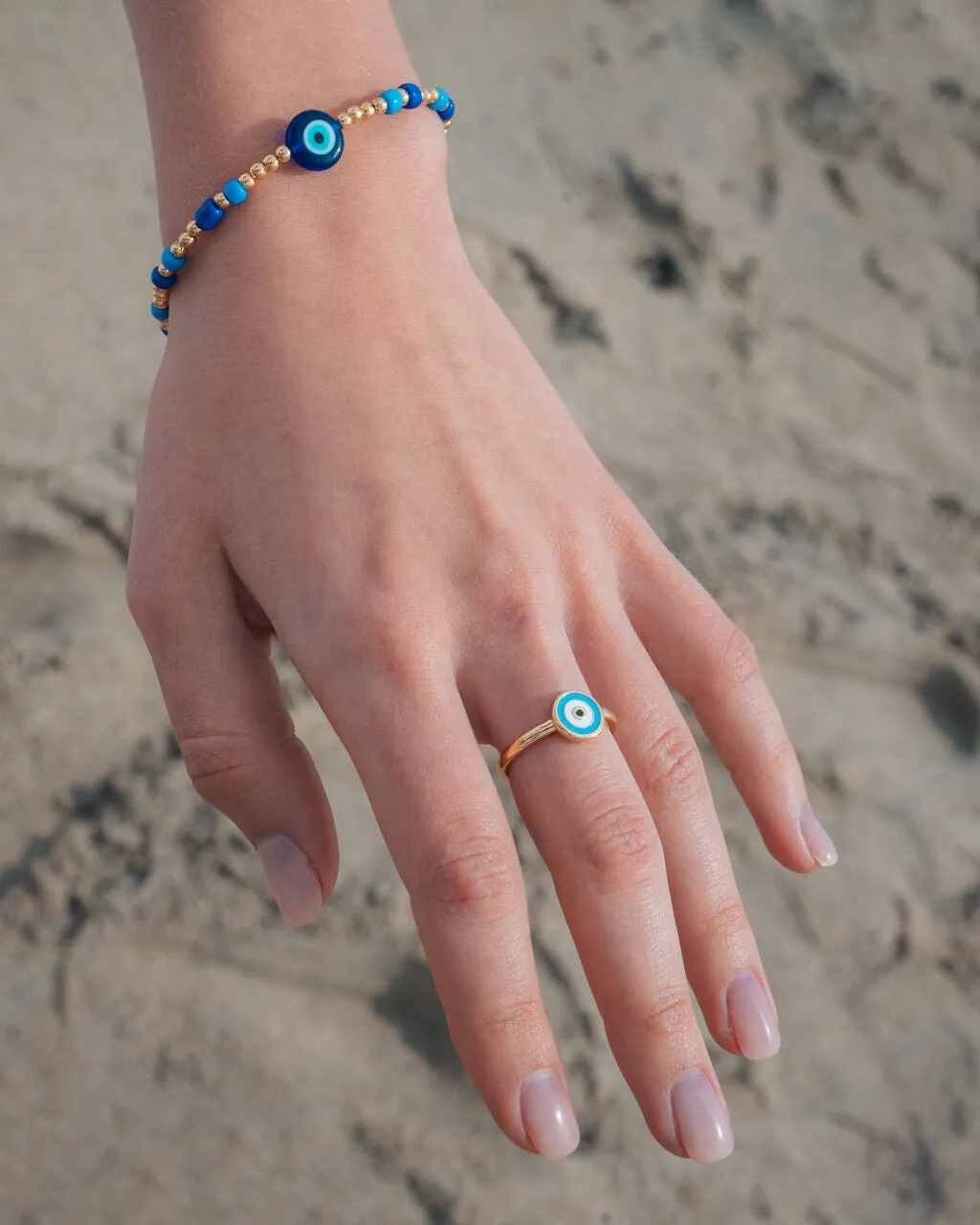 Sibyl Enamel Evil Eye Ring