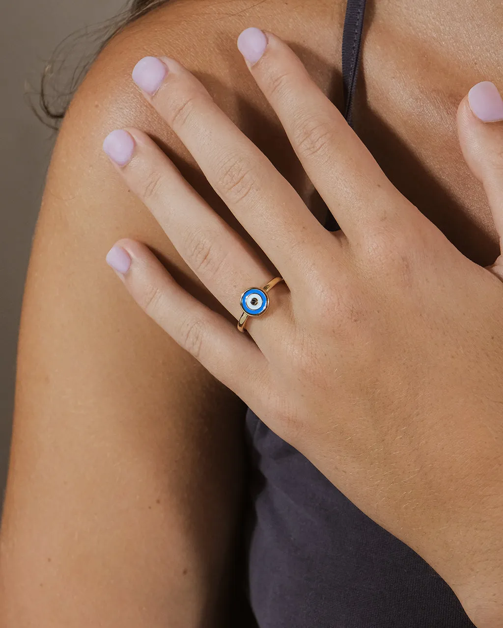 Sibyl Enamel Evil Eye Ring