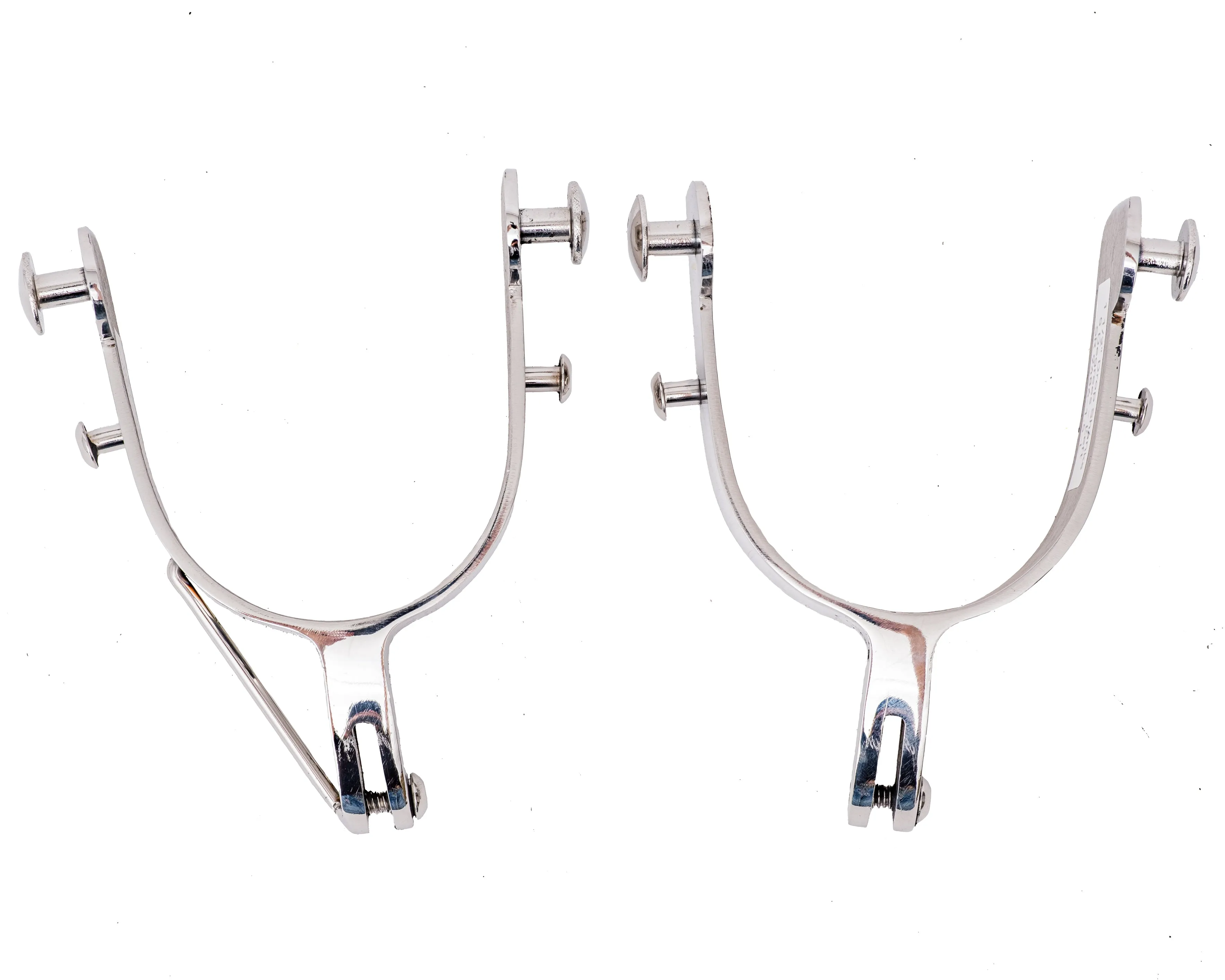 Stainless Steel Saddle Bronc Spurs w/Rein Bar