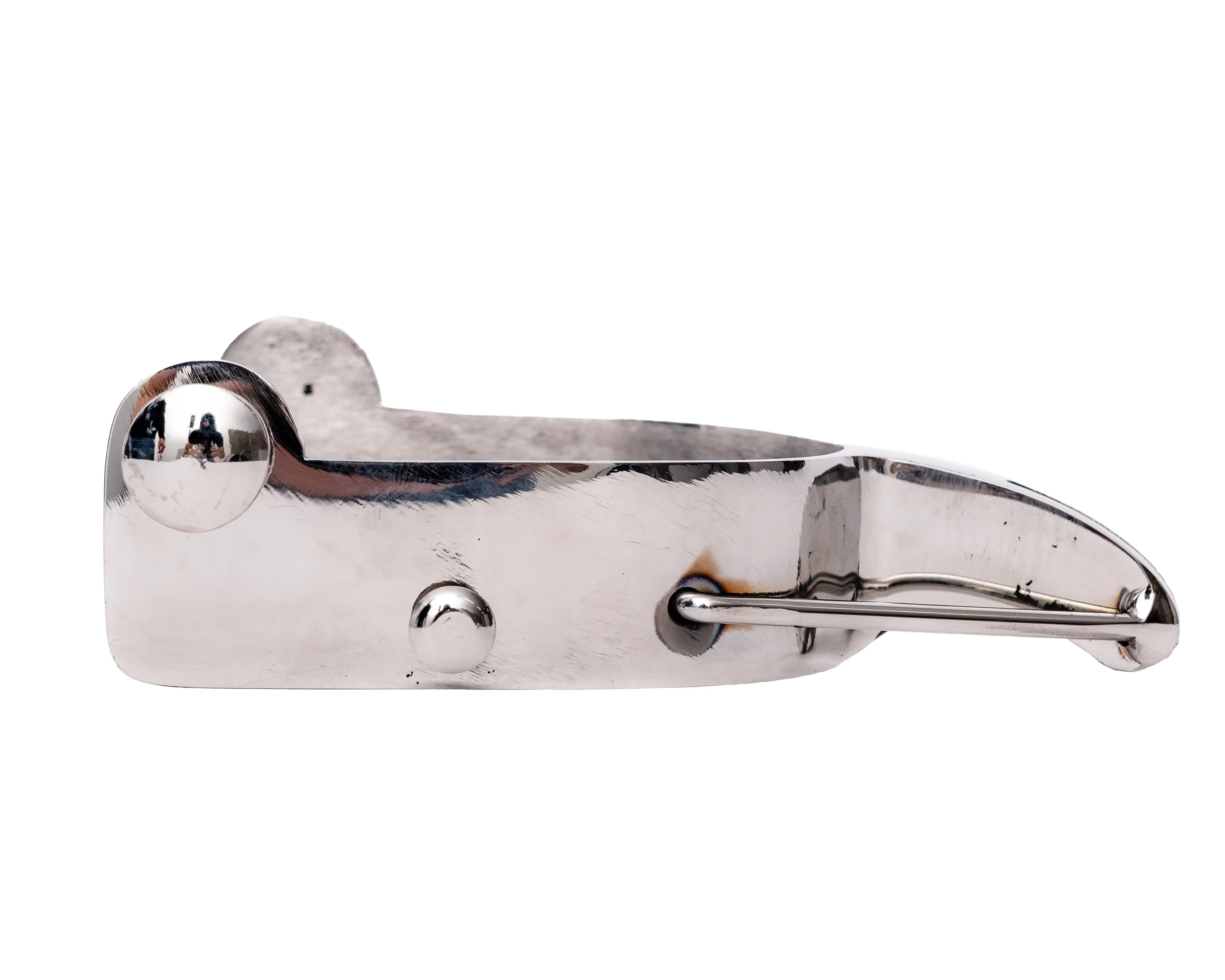 Stainless Steel Saddle Bronc Spurs w/Rein Bar