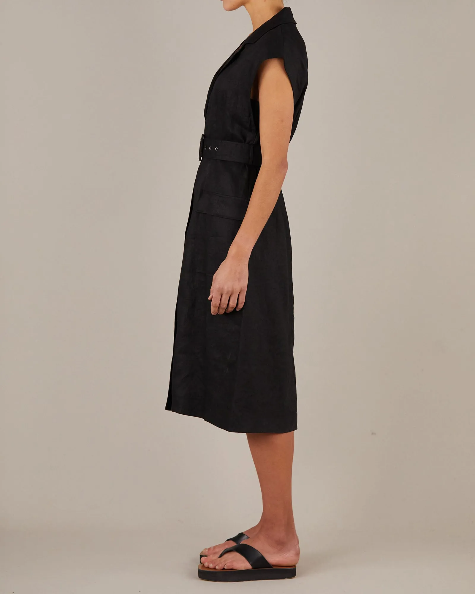 Stockton Linen Dress - Black