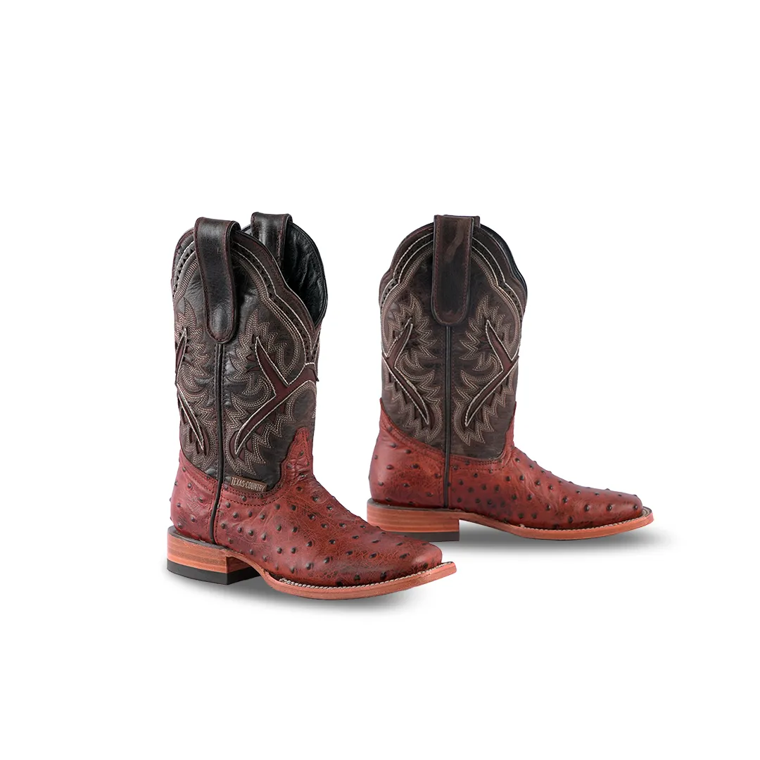 Texas Country Kids Boots Ostrich Cognac E424