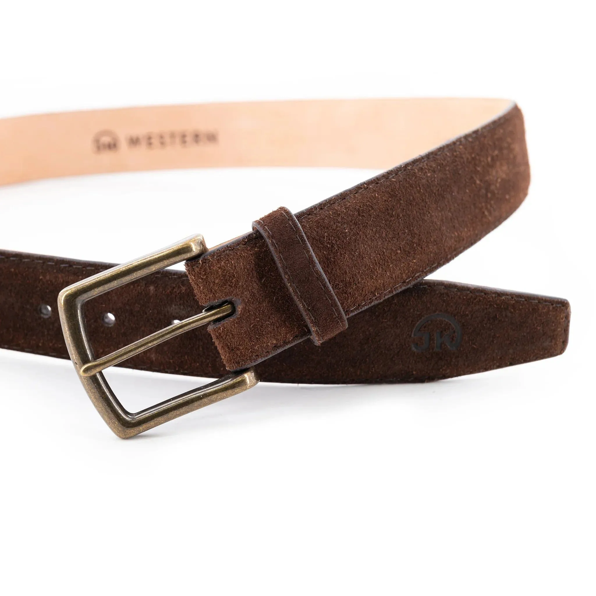 The Buck Belt - Chocolate Waxed Suede