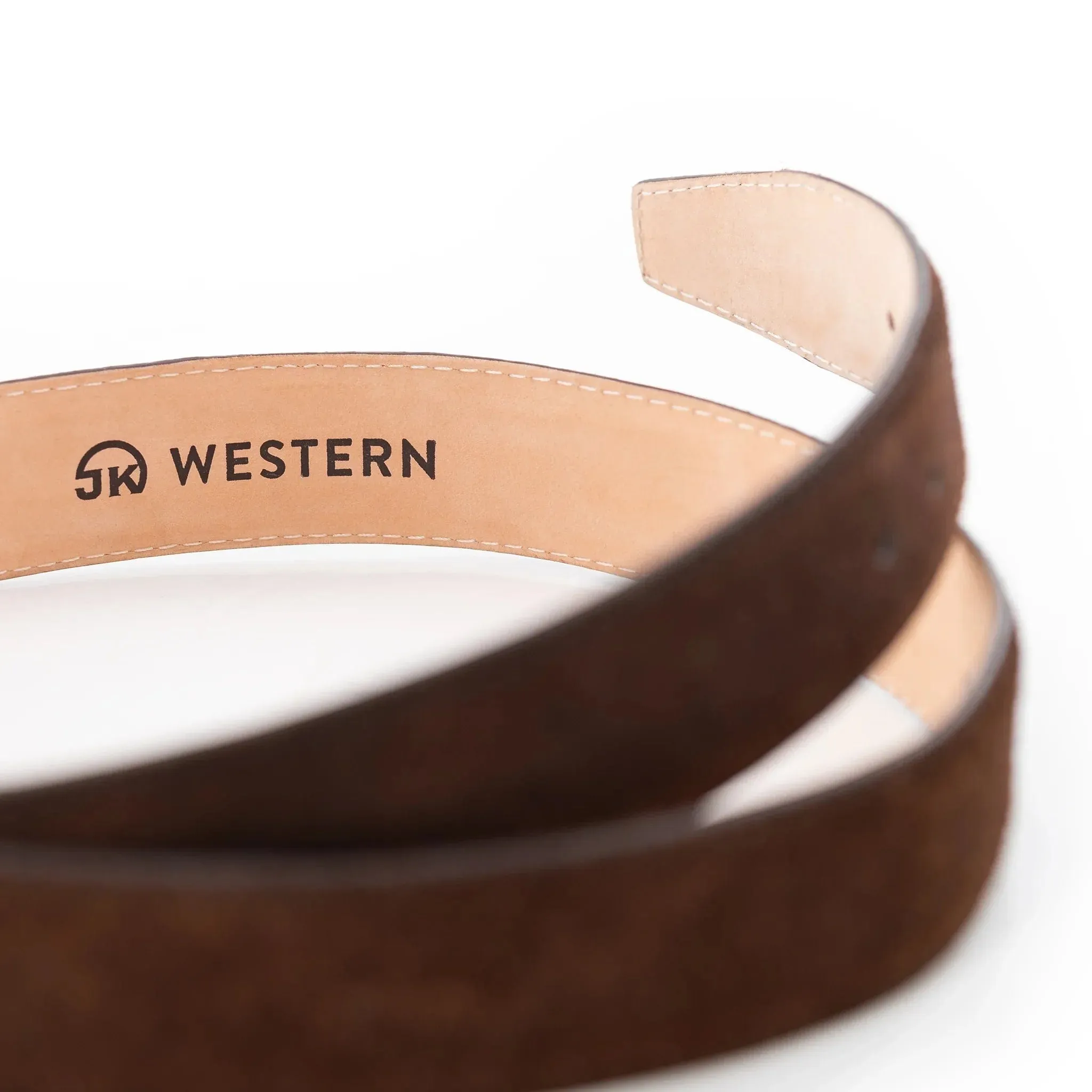 The Buck Belt - Chocolate Waxed Suede