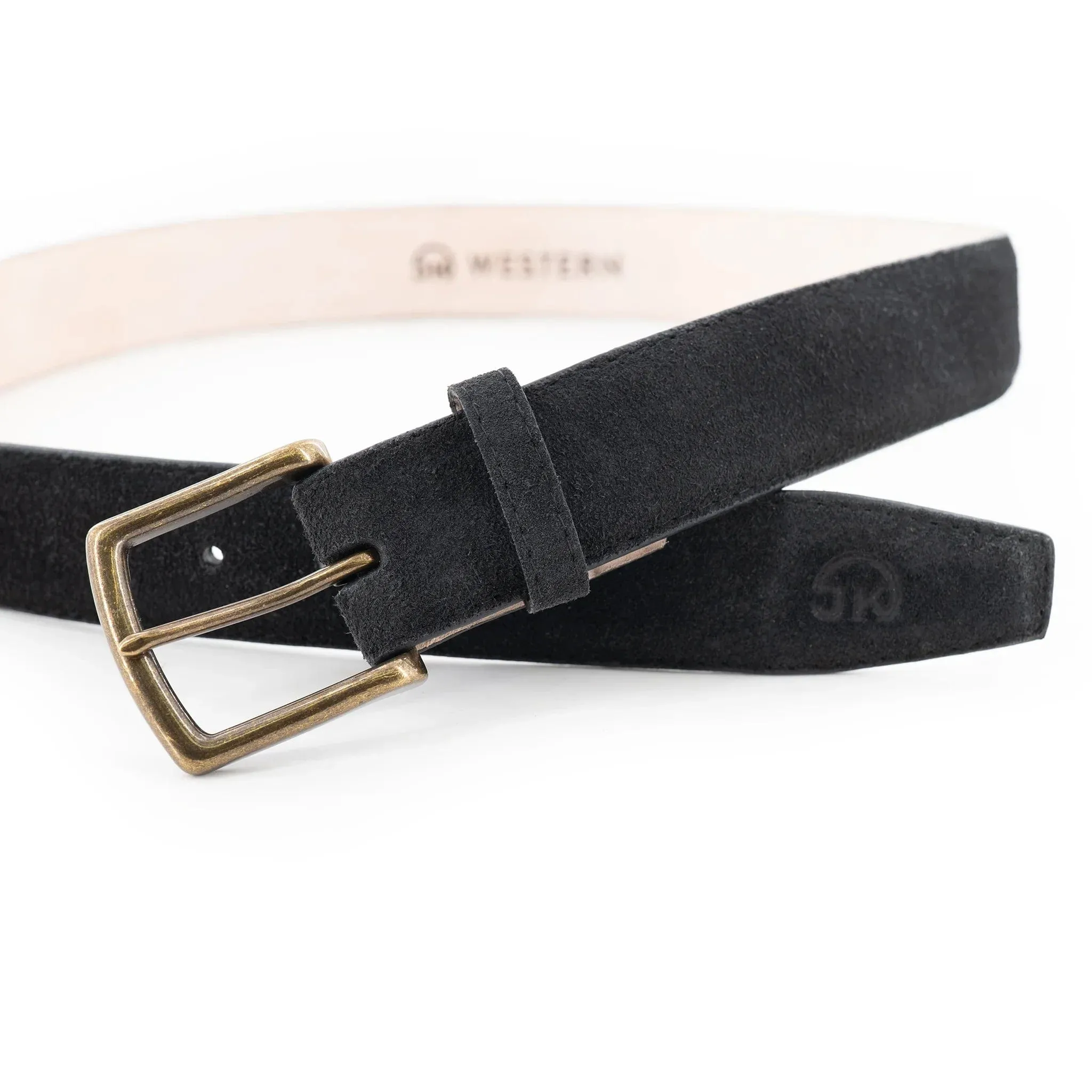 The Buck Belt - Coal Waxed Suede