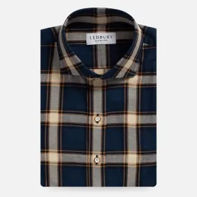 The Navy Blue Albini Byrne Plaid Custom Shirt