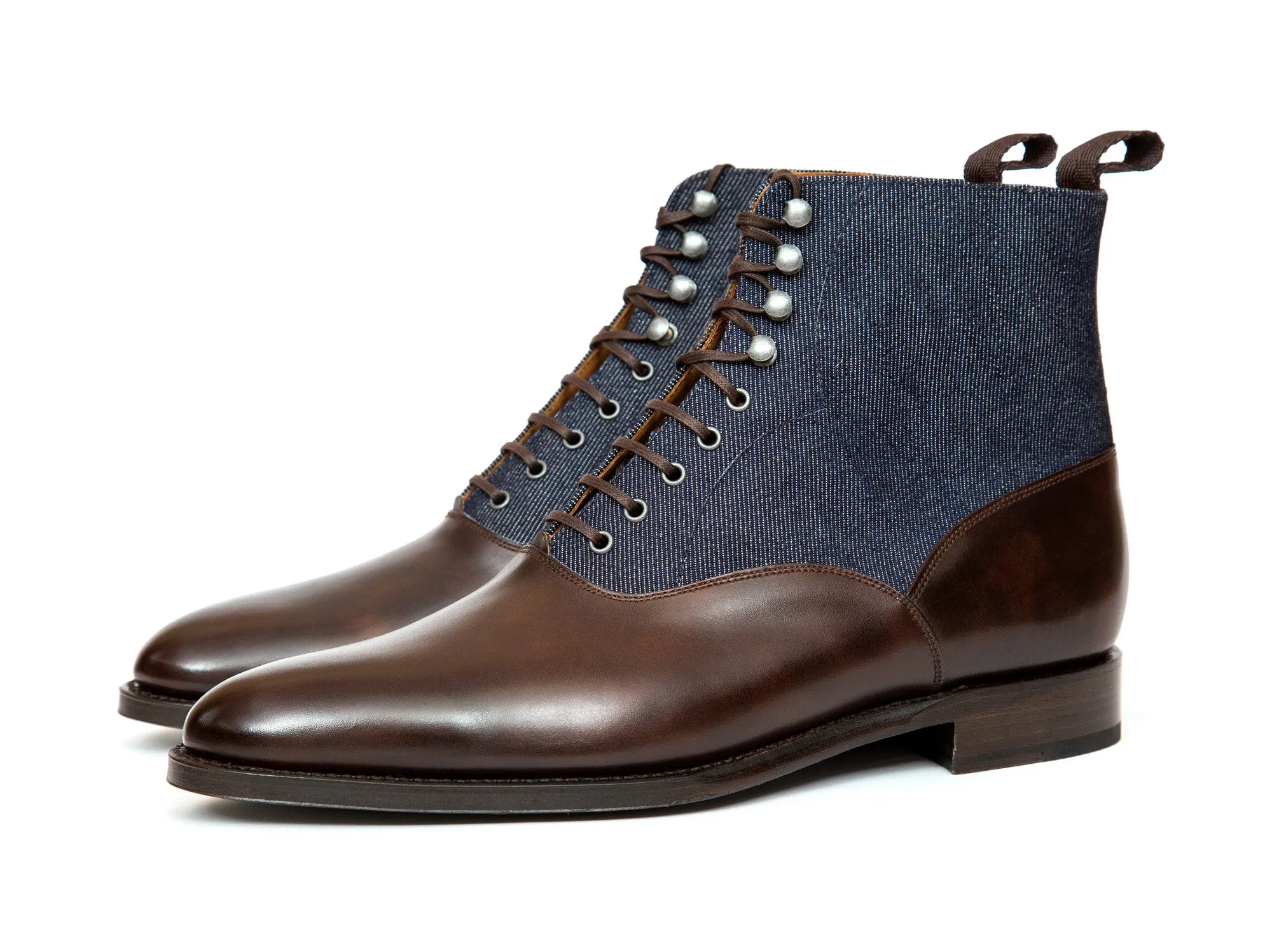 Wedgwood - MTO - Dark Brown Museum Calf / Denim - TMG Last - Single Leather Sole