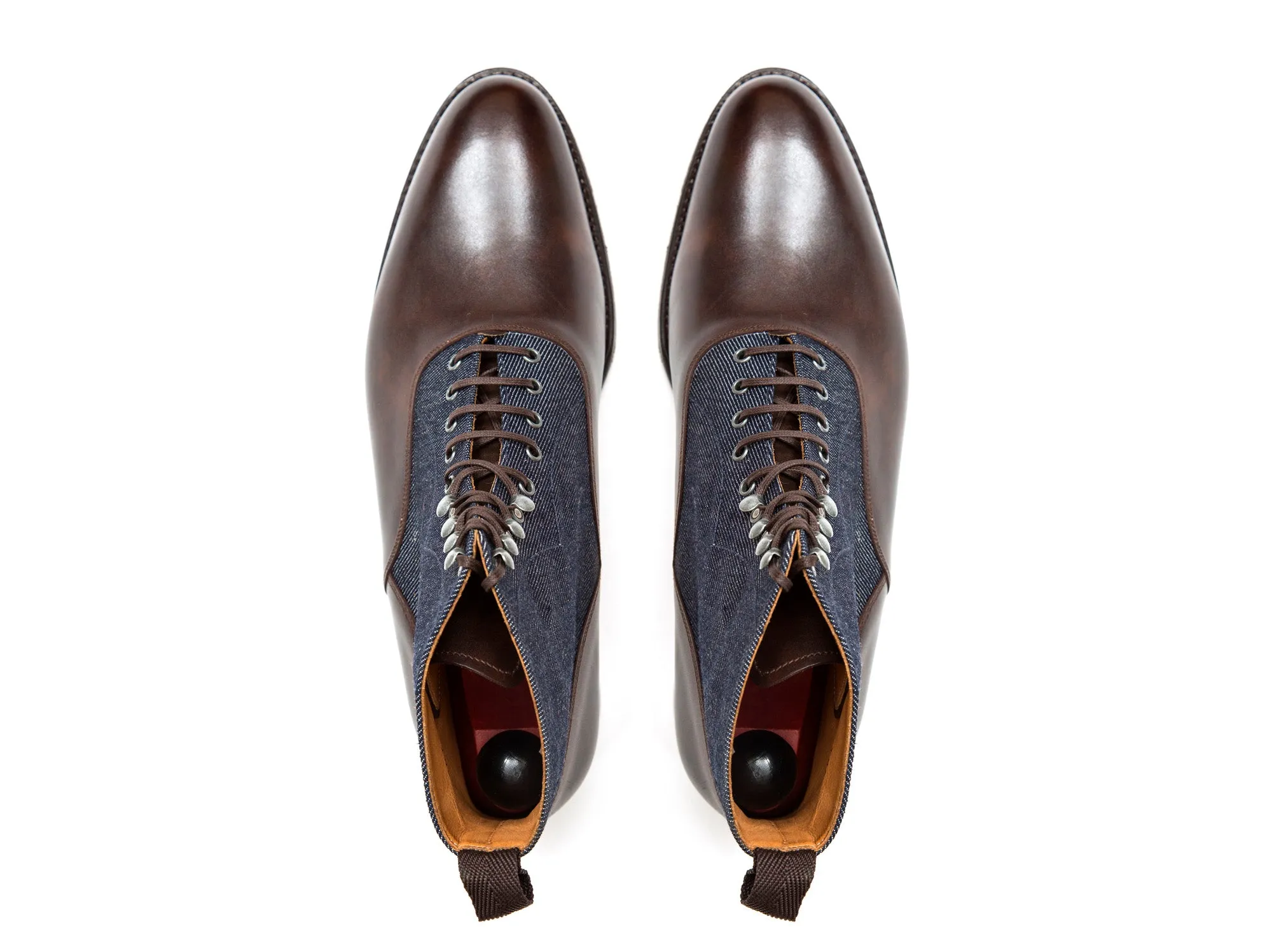 Wedgwood - MTO - Dark Brown Museum Calf / Denim - TMG Last - Single Leather Sole