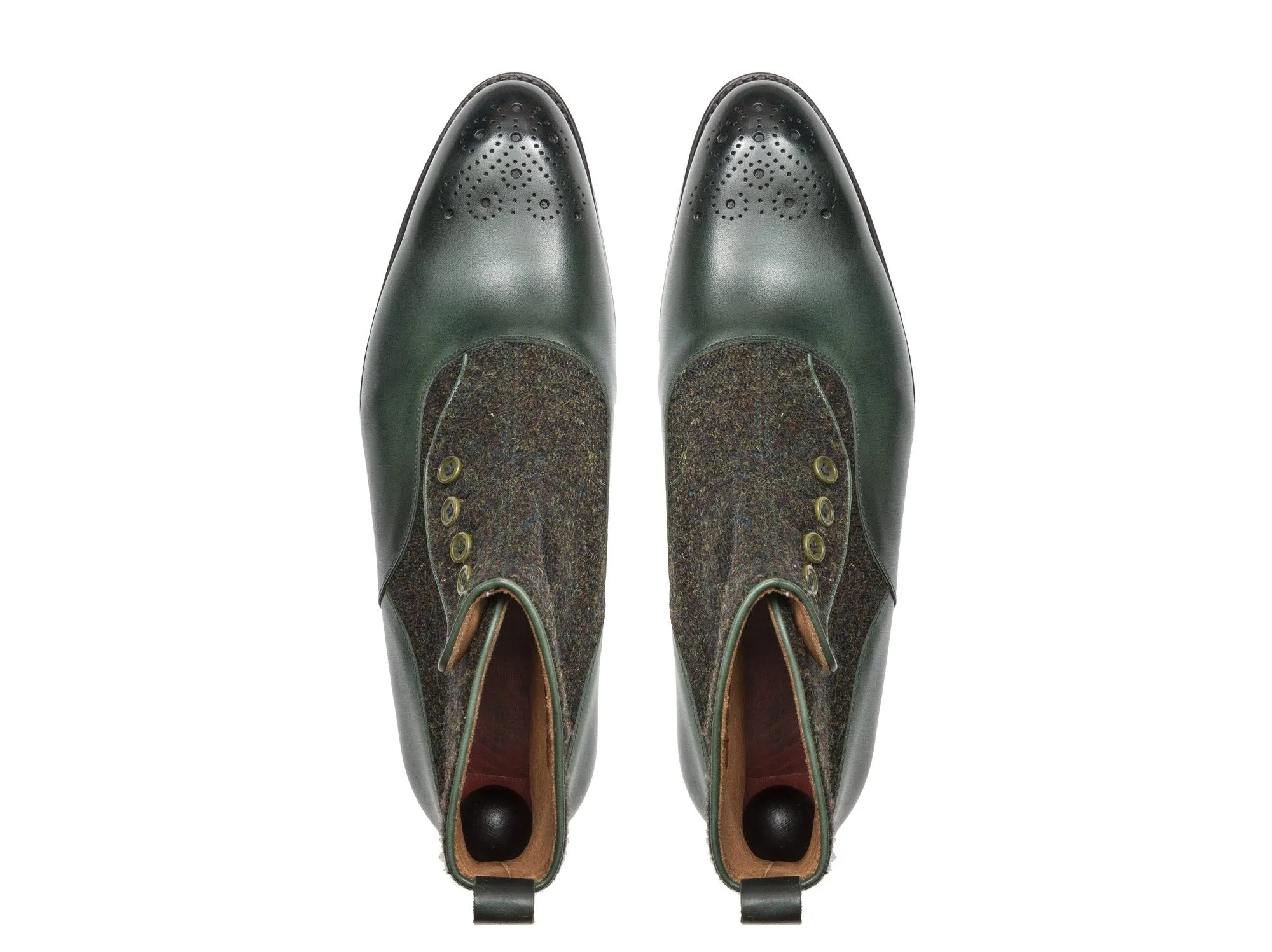 Westlake - MTO - Forest Green Calf / Moss Green Medley Tweed - NGT Last - Single Leather Sole