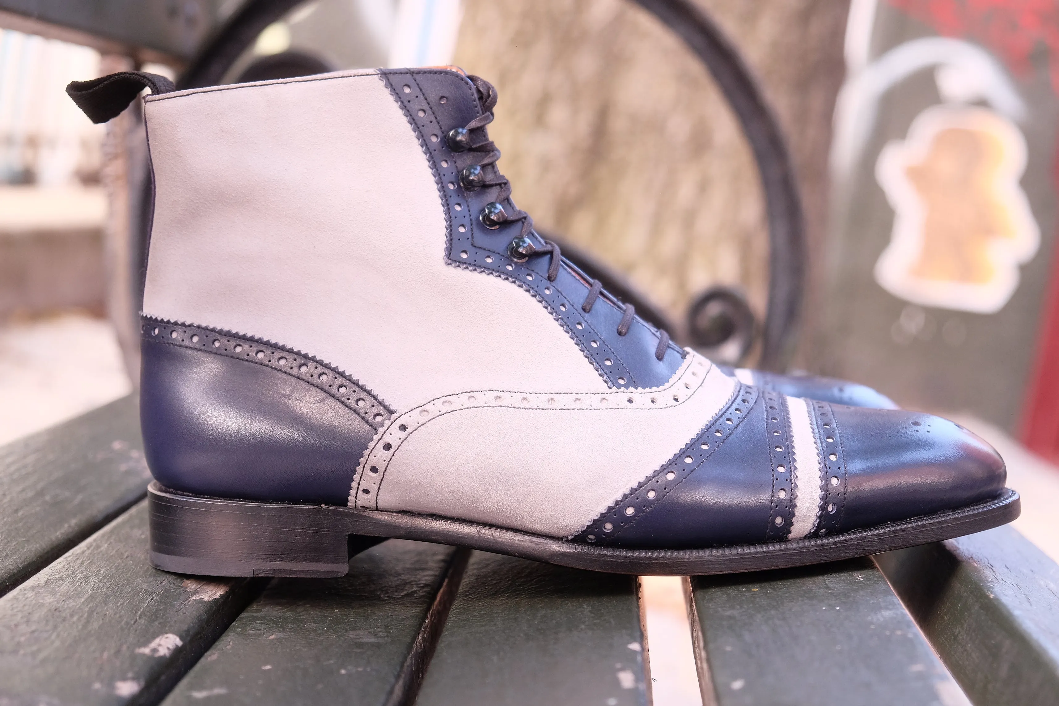 Whitman - MTO - Marine Blue Calf / Pearl Suede - NGT last - Single Leather Sole